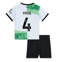 Dječji Nogometni Dres Liverpool Virgil van Dijk #4 Gostujuci 2023-24 Kratak Rukav (+ Kratke hlače)